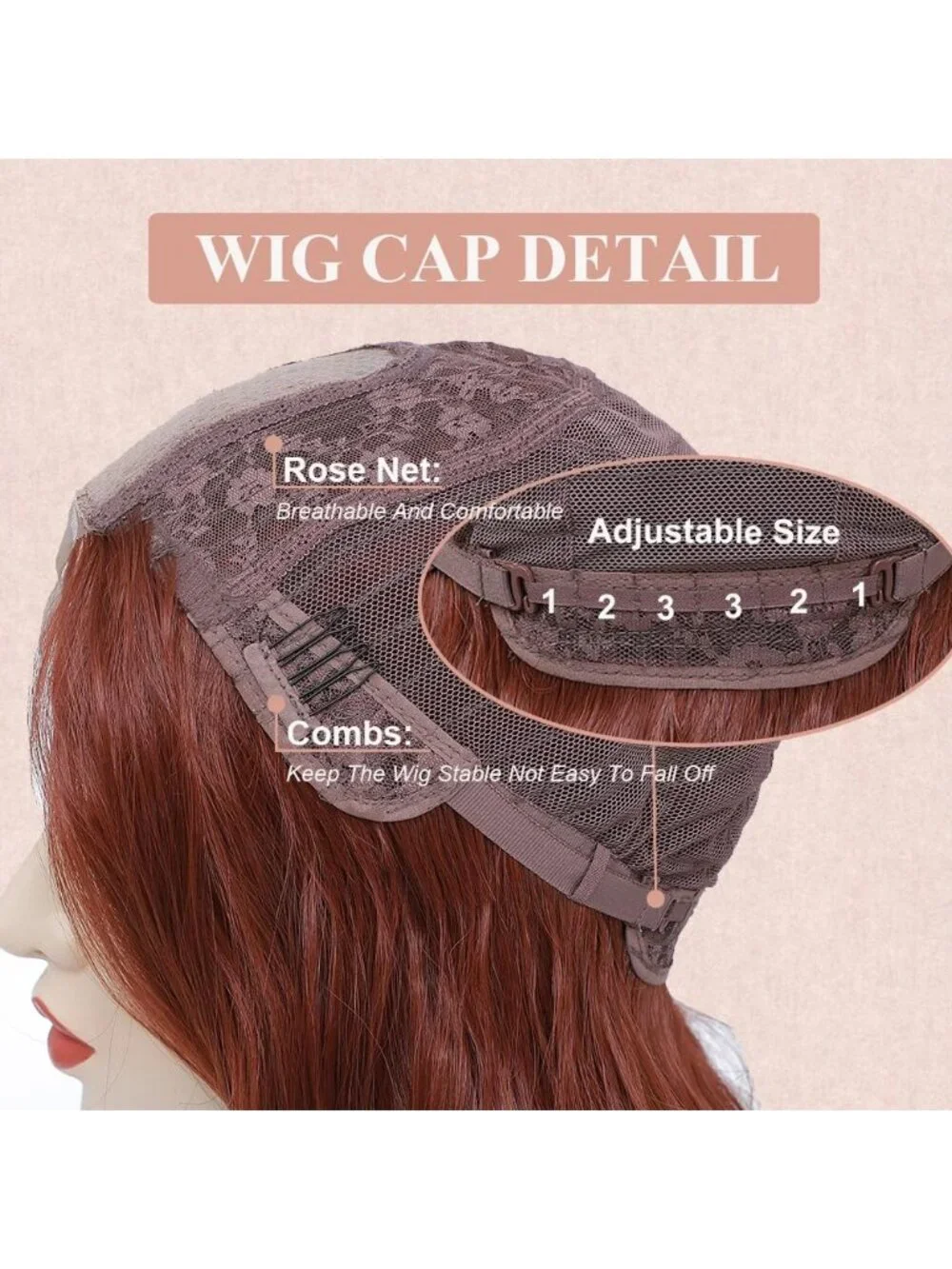 26 Inch Women's Auburn Long Wavy Curly Hair Wig Halloween Cosplay